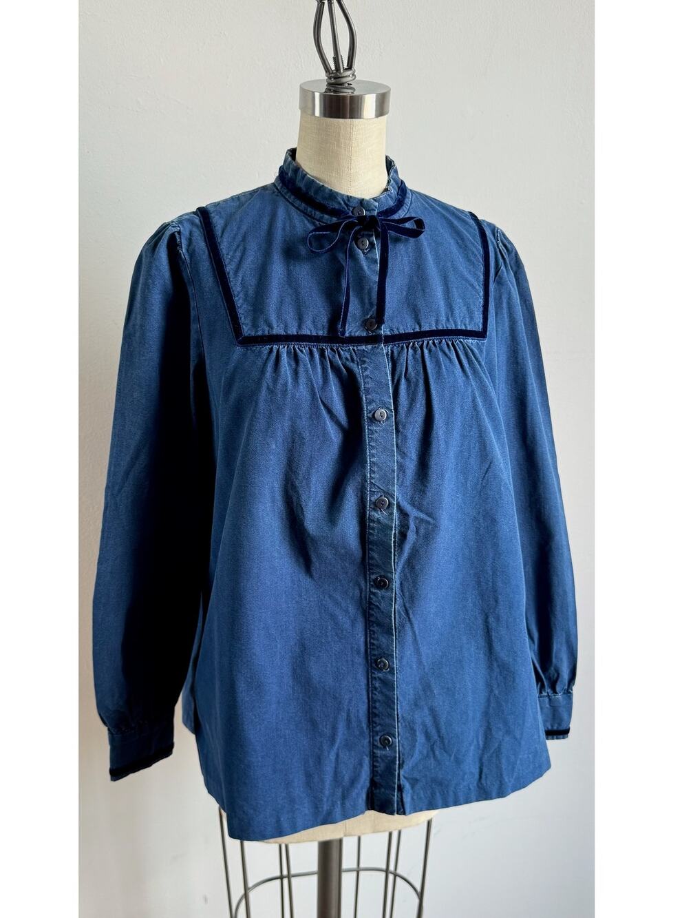 APC RUE MADAME PARIS Denim Prairie Blouse